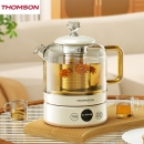 THOMSON 汤姆逊 养生壶 煮茶器 0.9L多功能恒温玻璃电茶壶 开水壶办公室电热水壶保温煮花茶 白色