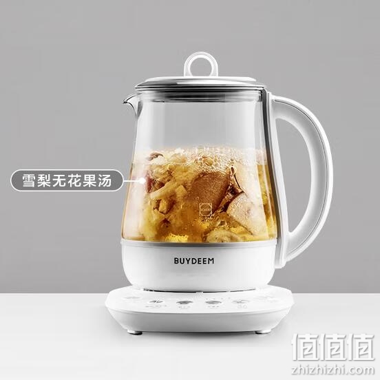北鼎（Buydeem）养生壶中药壶多功能养生壶迷你玻璃煮茶器 煮茶壶花茶壶黑茶燕窝银耳K108本白色