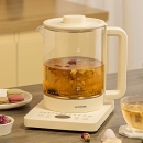圈厨 养生壶 茶具电茶壶煮茶壶花茶壶玻璃煮茶器煎药壶中药锅药膳电水壶烧水壶 白色