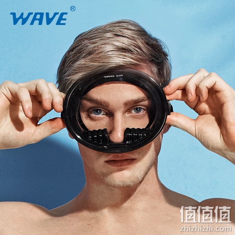 wave高清自由潜潜水镜呼吸管面镜浮潜游泳装备全面罩防水泳镜面罩