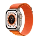Apple Watch Ultra 智能手表 GPS + 蜂窝款 49毫米 钛金属原色 钛金属表壳橙色高山回环式表带大号MQF73CH/A