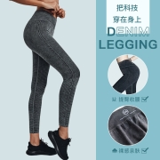 molyvivi牛仔裤女春季新款高腰修身紧身小脚魔术裤瑜伽高腰显瘦休闲百搭女士魔力薇薇 M1A-牛仔灰