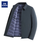 ROMON 罗蒙 正品羽绒服男士新款商务休闲爸爸装中老年保暖翻领常规款外套