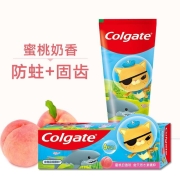高露洁海底小纵队香香草莓味儿童牙膏宝宝换牙期呵护乳牙清新香橙防蛀小黄人婴儿牙膏 蜜桃奶香味70克（6-12岁）