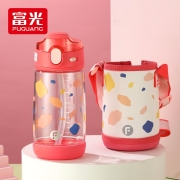 有券的上、京东特价APP：富光 清莹系列 儿童吸管水杯 450ml 粉色