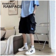 RAMPAGE 美式工装短裤男夏季薄款潮牌宽松大码休闲五分裤子多口袋