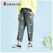 ABCKIDS 女童裤子春秋款2022新款洋气牛仔裤女学生中大童印花小脚