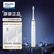 飞利浦电动牙刷成人情侣款 送礼物男/女 钻石系列 金钻  (自带刷头*2+充电旅行盒+充电玻璃杯) 白金色HX9312