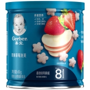 嘉宝(Gerber)宝宝零食婴儿辅食泡芙 健康儿童零食非油炸 苹果草莓星星米饼 磨牙饼干49g（8月龄以上）30.4元