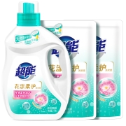 超能 洗衣液6斤家庭机洗量贩套装2kg+500g*2袋补充装 花漾柔护 蔷薇花香 持久留香