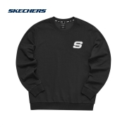 Skechers斯凯奇缤纷休闲系列男女同款简约纯色时尚运动卫衣L321U138 碳黑 L