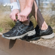 ASICS亚瑟士男鞋越野跑鞋缓冲跑步鞋透气运动鞋GEL-VENTURE 6 黑色/深灰色 42.5