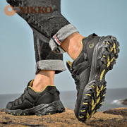 日高（NIKKO）新品防水登山鞋男户外徒步鞋防滑耐磨爬山鞋女款涉水鞋 黑色【防水款】 43