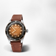 豪利时（ORIS）瑞士手表 潜水系列65年复刻版腕表40MM焦糖色渐变自动机械日历表 73377074356LS