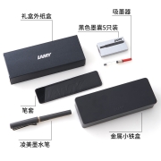 凌美(LAMY)钢笔 safari狩猎系列 含吸墨器+墨胆+笔套 金属小礼盒 磨砂黑EF尖 德国进口 送礼礼物
