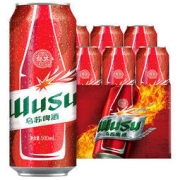 WUSU 乌苏啤酒 500ml*6罐装新疆大红乌苏易拉罐听装啤酒