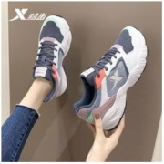 XTEP 特步 女鞋跑步鞋秋季官方正品休闲老爹鞋子女款防滑网面透气运动鞋