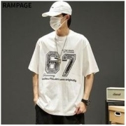 RAMPAGE 短袖男夏季潮牌ins腰果花数字印花宽松美式重磅纯棉t恤潮