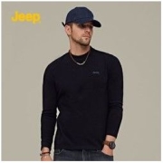 Jeep 吉普 长袖t恤男2021新款男士秋季半高领体恤衫春秋款圆领高档