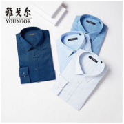 YOUNGOR 雅戈尔 长袖衬衫春秋新款官方男士商务休闲职业DP免烫衬衣多色