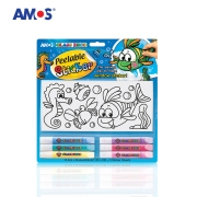 韩国原装进口（AMOS）阿摩司免烤胶画 安全免烤胶画贴 贴纸 DIY手工儿童创意玩具儿童益智礼物 粉色款PS10B6-D2