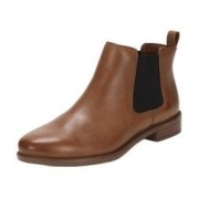 Clarks 其乐 Taylor Shine泰勒丝因系列 女士短筒切尔西靴 261186314 棕褐色 36.5