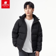 君羽辕辙白鹅绒羽绒服男2022秋冬新款700蓬休闲时尚鹅绒夹克SA62019 黑色 M