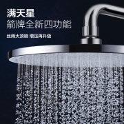 箭牌（ARROW） 满天星淋浴花洒套装精铜龙头沐浴家用浴室淋雨喷头自洁喷头手持喷枪 【皓月银】高颜值丨大出水丨强增压丨冷热款