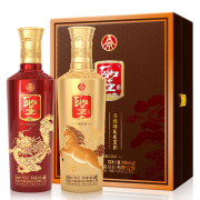 plus会员：WULIANGYE 五粮液 52度浓香型白酒 500ml*2瓶 圣酒龙马礼盒装