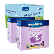 美素佳儿（Friso）儿童配方奶粉 4段（3岁以上至6岁适用）1200克*2（荷兰原装进口）自然成长礼盒390元