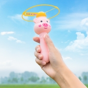 竹蜻蜓儿童玩具男孩飞碟陀螺户外发光飞盘飞天仙子弹射旋转飞行器 C袋装白熊+1超大LED发光飞碟3个飞碟3099
