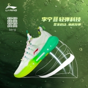 李宁篮球鞋男新品驭帅14BOOMLow莫吉托一体织轻量高回弹专业比赛鞋 标准白/荧光果酸绿-24 42