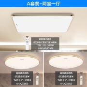 松下（Panasonic） 松下(panasonic)led客厅吸顶灯长方形简约现代大气灯具灯饰 两室一厅-A套餐-盈辰金边