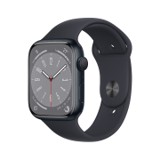 Apple Watch Series 8 智能手表GPS款45毫米午夜色铝金属表壳午夜色运动型表带MNP13CH/A