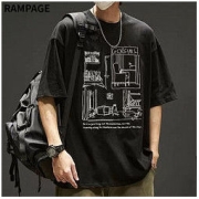 RAMPAGE 日系短袖t恤男夏季潮流重磅250g纯棉原宿风半截袖宽松上衣