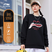 【预售送定金】李宁暖绒卫衣女秋冬2022新款情侣圆领男加绒运动服
