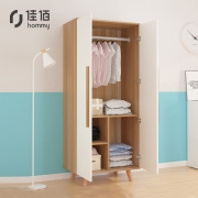 佳佰 衣柜 北欧简约衣柜小户型2门衣橱板式衣柜卧室木腿JB6325C