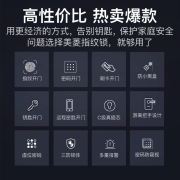 美菱（MeiLing） 指纹锁智能门锁家用防盗门密码锁电子锁大木门标准锁体霸王锁体支持远程解锁 ML-302（镜面黑）【全国免费上门安装】