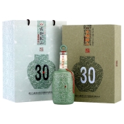 「JD快送」古越龙山绍兴黄酒 古越龙山三十年花雕酒 三十年陈酿绿瓷 500ml单盒（纸盒） 500ML