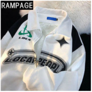 RAMPAGE 美式复古ins潮流翻领开衫薄卫衣男女港风2022新款炸街外套