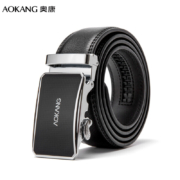 奥康（Aokang）男士皮带牛皮自动扣腰带中青年商务裤带1227316347黑110-130CM 礼物送男友送老公送爸爸