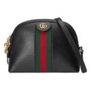 GUCCI 古驰 OPHIDIA系列 女士牛皮斜挎贝壳包 499621 DJ2DG 1060 黑色 小号