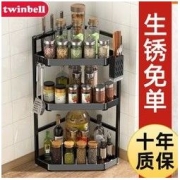 Twinbell 厨房置物架台面角落三角调料挂架墙角件转角收纳壁挂架子