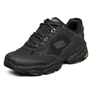 Skechers斯凯奇男子户外休闲运动鞋网布透气复古厚底老爹鞋 237145-BBK 全黑色 42.5