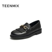 TEENMIX 天美意 秋季新款商场同款英伦风休闲气质乐福鞋女皮单鞋CXC08CA1