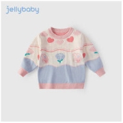 jellybaby 杰里贝比 女童毛衣套头宝宝秋装婴儿针织衫女孩上衣儿童打底衫秋冬