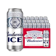 PLUS会员：Budweiser 百威啤酒 冰啤酒 500ml*18罐/箱