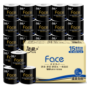 京喜app:洁柔卷纸(C&S) 黑Face 加厚4层140g卫生纸巾*15卷*3件+消毒湿巾