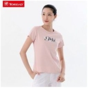 TOREAD 探路者 T恤女式22春夏户外柔软舒适圆领透气棉感时尚短袖TAJI82982