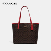 COACH 蔻驰 City Tote系列 棕色拼接手提单肩包 5696 IMRVQ